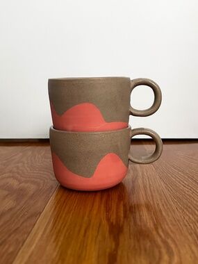 Helen Levi Pink Coral Ceramic Mug Set